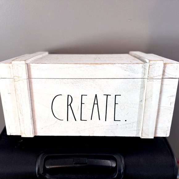 2/$40 🤍 Rae Dunn Rustic Wooden Storage Box “Create” - Picture 2 of 2